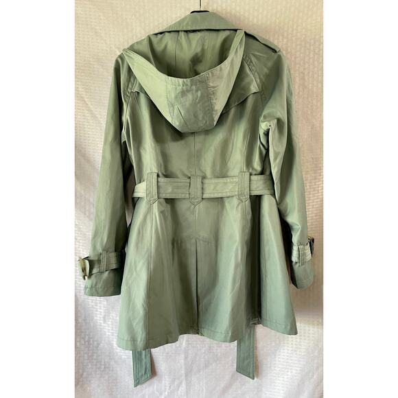 JONES NEW YORK Women's Hooded Double Breasted Belted Button Trench Coat Petite M - Picture 5 of 13